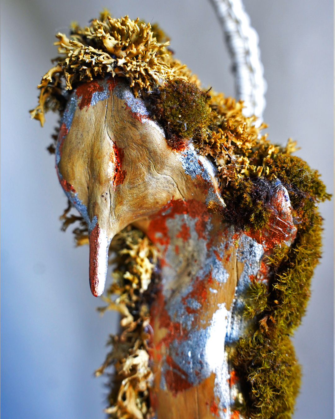 Colibri Handmade Floral Macrame Lamp Natural Grapevine Root Hummingbird Shape