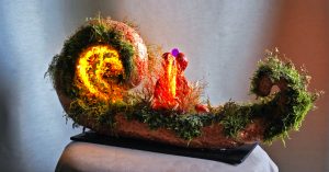 Warm ambient LED handmade art lamp