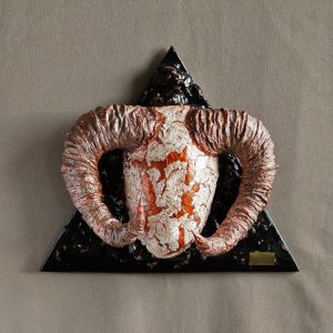 Aries handmade wall lamp sculptural ram head lighting decor